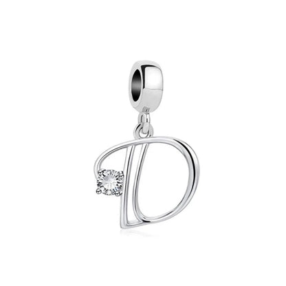 ✨ 925 Silver Alphabet Charms – 🔤 26 Letter Dangle Beads | Pandora-Style Bracelet Compatible