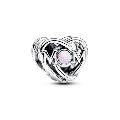 ✨ 925 Silver DIY Charms – 🎈 Hot Air Balloon, 💖 Mother & Daughter Hearts, 💗 Pink Murano Glass | Pandora-Style Bracelet Compatible