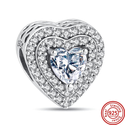 ✨ 925 Silver Sparkling Charms – ❄️ Snowflake, 🌿 Herbarium, 😇 Angel Wings & ❤️ Heart | Pandora-Style Bracelet Compatible