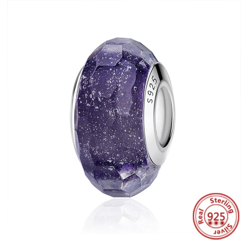 ✨ 925 Silver Purple Charms – ❤️ Heart-Shaped Stone & 🕷️ Spider | Pandora-Style Bracelet Compatible