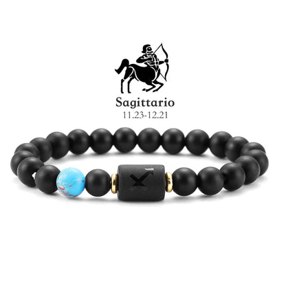 ✨ 12 Zodiac Natural Stone Bracelet – Cancer, Virgo, Leo, Libra – Unisex Couple & Friendship Jewelry Gift