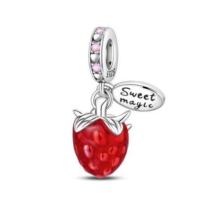 ✨ 925 Silver Halloween Charms – 💀 Skull, 🍎 Apple & 🍒 Cherry | Pandora-Style Bracelet Compatible