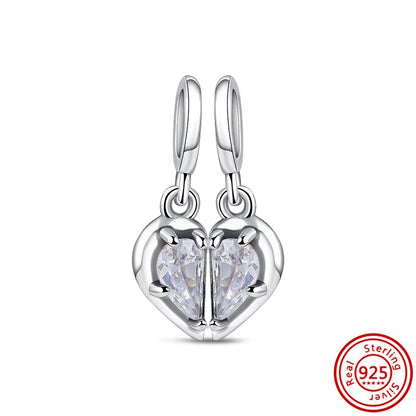 ✨ 925 Silver Sparkling Charms – ❄️ Snowflake, 🌿 Herbarium, 😇 Angel Wings & ❤️ Heart | Pandora-Style Bracelet Compatible