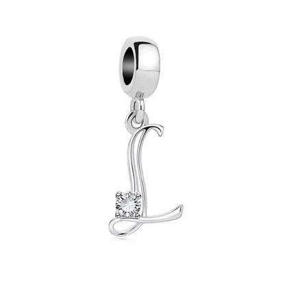 ✨ 925 Silver Alphabet Charms – 🔤 26 Letter Dangle Beads | Pandora-Style Bracelet Compatible