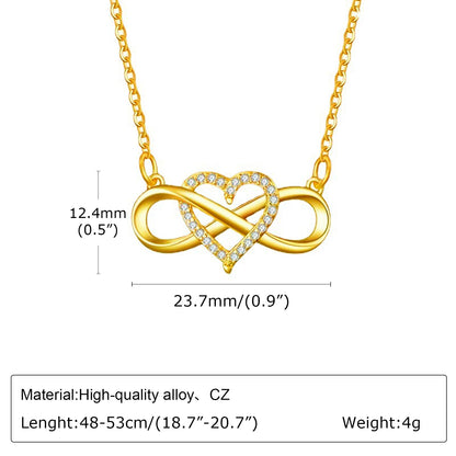 💖 Eternal Bond™ – Infinity Heart Necklace with Sparkling Cubic Zirconia | Gift for Her