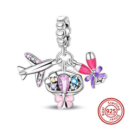 ✨ 925 Silver Gold-Plated Charms – ✨ Sparkling Dangle Beads | Pandora-Style Bracelet Compatible