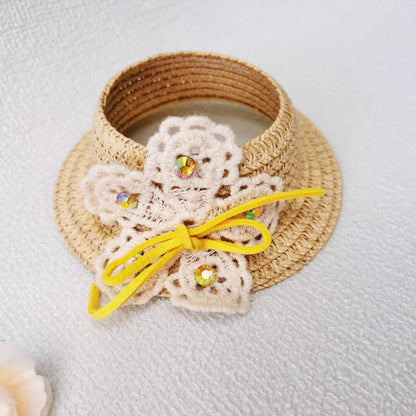 Labubu Summer Elegant Straw Hat – 15/17cm Hawaiian Doll Accessory