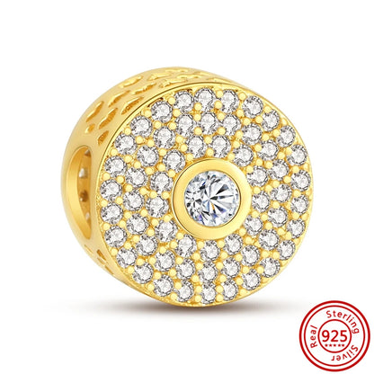 ✨ 925 Silver Gold-Plated Charms – ✨ Sparkling Dangle Beads | Pandora-Style Bracelet Compatible