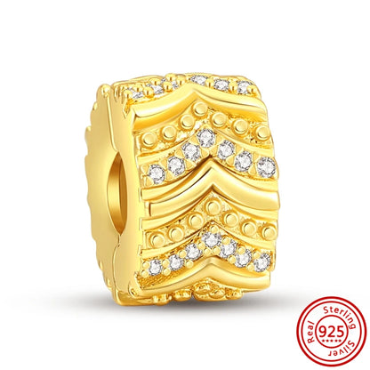 ✨ 925 Silver Gold-Plated Charms – ✨ Sparkling Dangle Beads | Pandora-Style Bracelet Compatible