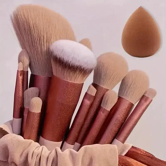 Professional Soft Makeup Brush Set – Fluffy Foundation, Powder, Eyeshadow & Blending Brushes