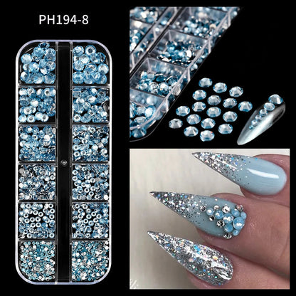 🌊✨ 12Grids Ocean Gold Nail Art Charms | Shell, Seahorse, Starfish & Pearl Gems 🐚🦄 Shop1103833347 Store