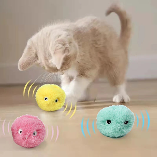 Interactive Plush Cat Toy Ball with Sound & Catnip – Smart Training Toy 5cm