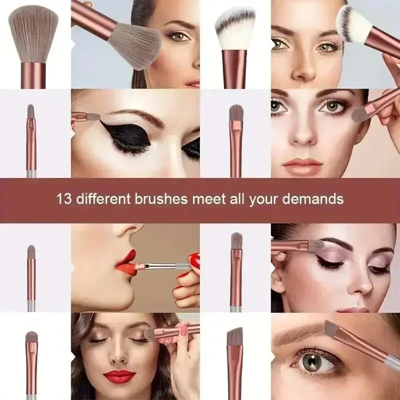 Professional Soft Makeup Brush Set – Fluffy Foundation, Powder, Eyeshadow & Blending Brushes