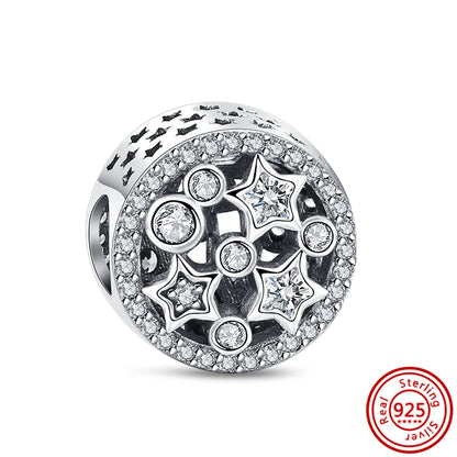 ✨ 925 Silver Sparkling Charms – ❄️ Snowflake, 🌿 Herbarium, 😇 Angel Wings & ❤️ Heart | Pandora-Style Bracelet Compatible
