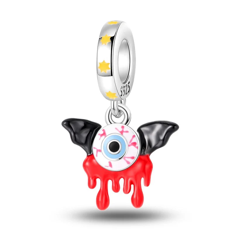 ✨ 925 Sterling Silver Halloween Charms – 🧙‍♀️ Witch, 💀 Skeleton, 👻 Ghost & 🎃 Pumpkin | Pandora-Style Bracelet Compatible
