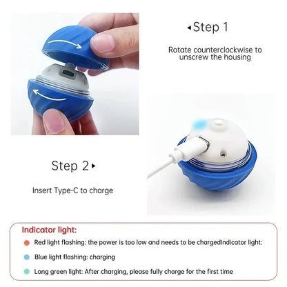 Automatic Bouncing Dog Toy Ball – USB Smart Rolling Chew Ball for Puppies