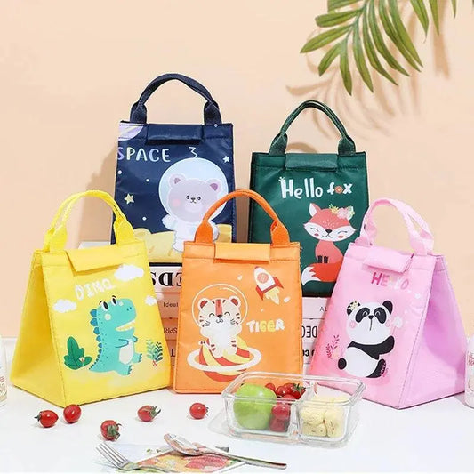 🍱🧸🎒 Kids Cartoon Insulated Lunch Bag – Portable Thermal Cooler Bento Pouch!