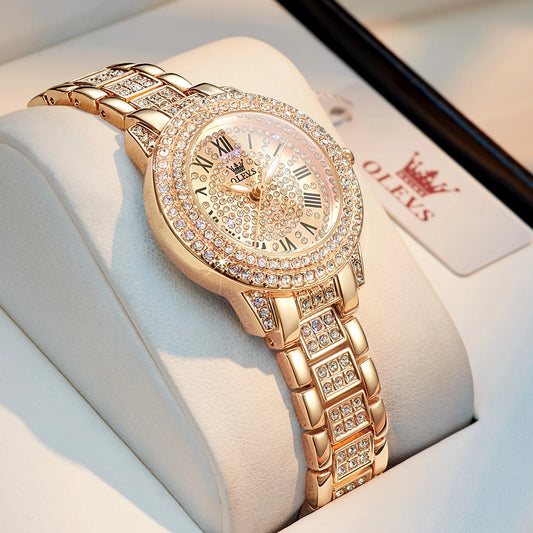 OLEVS Original Diamond Women's Watch – Elegant Waterproof Luxury Quartz Timepiece