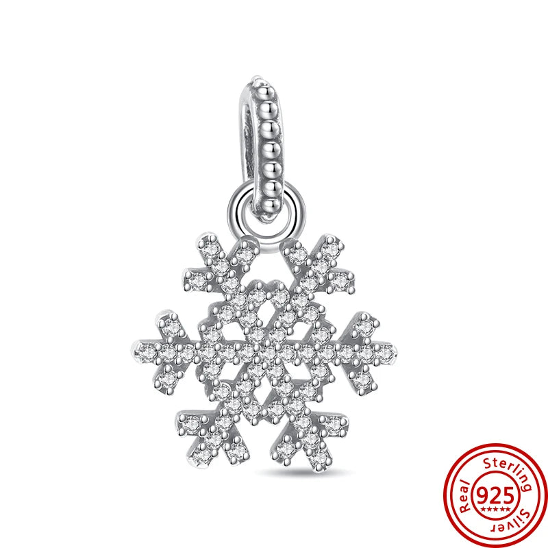 ✨ Winter Charms – ❄️ Snowflake, ⛄ Snowman, 🏠 Snowy House & 🎩 Hat | Pandora-Style Bracelet Compatible