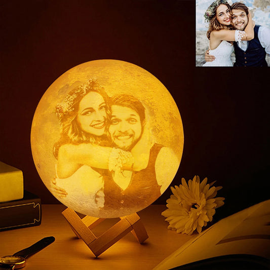 3D Printing Personalized Moon Lamp – Custom Photo & Text Lunar Night Light (USB Rechargeable)