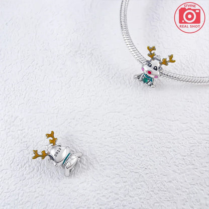✨ 925 Sterling Silver Christmas Charms – Tree, Hat, Love & Elk | Pandora-Style Bracelet Compatible