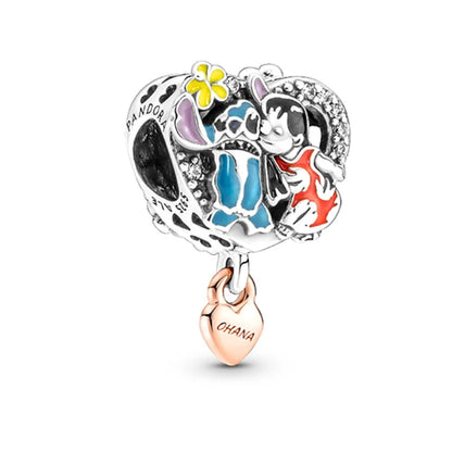 ✨ Miniso Disney Charms – Mickey, Minnie, Marie Cat & Stitch | Pandora-Style Bracelet Compatible