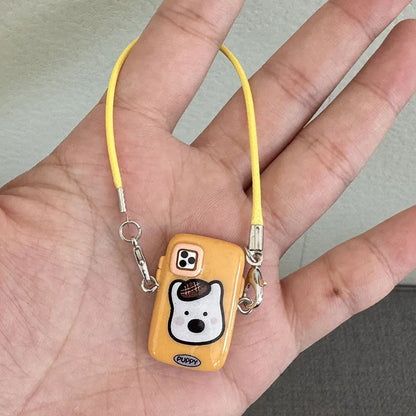 Mini Resin Flocking 3D Bichon Frise Dog Pendant Charm – for 15cm & 17cm Labubu Dolls