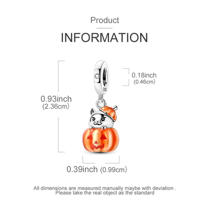 ✨ 925 Sterling Silver Halloween Charms – Witch, Pumpkin & Poison Elements | Pandora-Style Bracelet Compatible