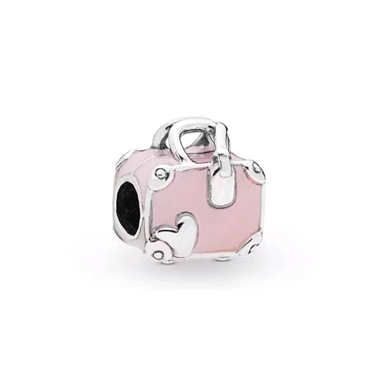 ✨ 925 Silver DIY Charms – 🎈 Hot Air Balloon, 💖 Mother & Daughter Hearts, 💗 Pink Murano Glass | Pandora-Style Bracelet Compatible