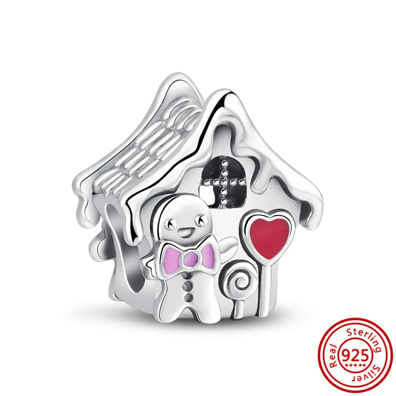 ✨ Winter Charms – ❄️ Snowflake, ⛄ Snowman, 🏠 Snowy House & 🎩 Hat | Pandora-Style Bracelet Compatible