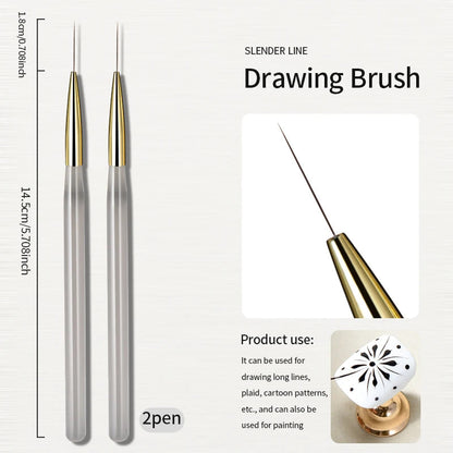 💅 Nail Art Brush Checker | Nail Drawing & Painting Line Brush ✨🎨 RS NAIL Official Store