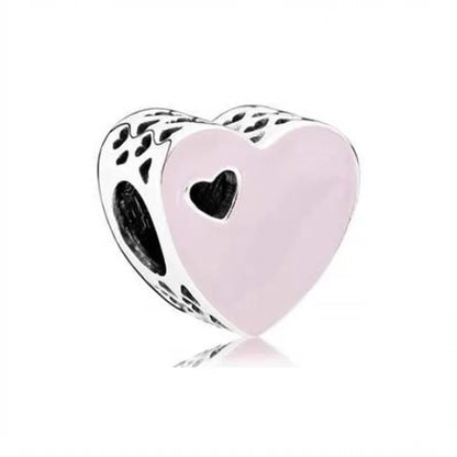 ✨ 925 Silver DIY Charms – 🎈 Hot Air Balloon, 💖 Mother & Daughter Hearts, 💗 Pink Murano Glass | Pandora-Style Bracelet Compatible