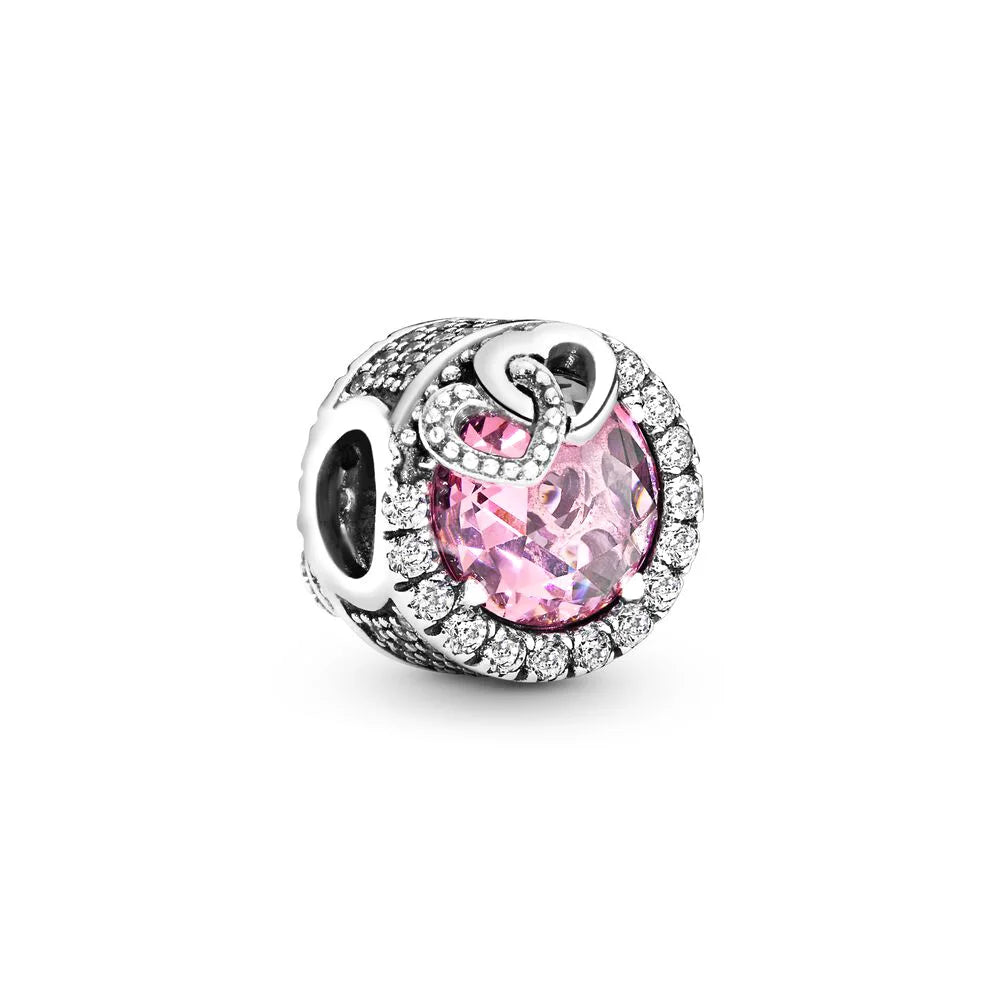 ✨ 925 Silver DIY Charms – 🎈 Hot Air Balloon, 💖 Mother & Daughter Hearts, 💗 Pink Murano Glass | Pandora-Style Bracelet Compatible