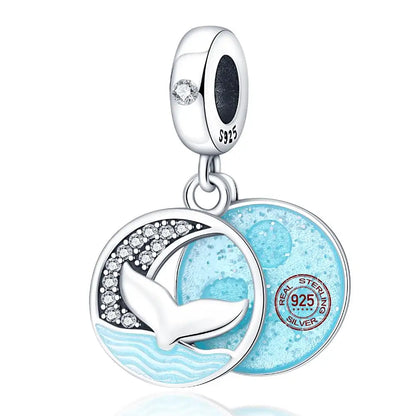 ✨ 925 Silver Ocean Charms – 🐙 Octopus, 🐢 Sea Turtle, 🐬 Dolphin & 💧 Blue Zircon | Pandora-Style Bracelet Compatible