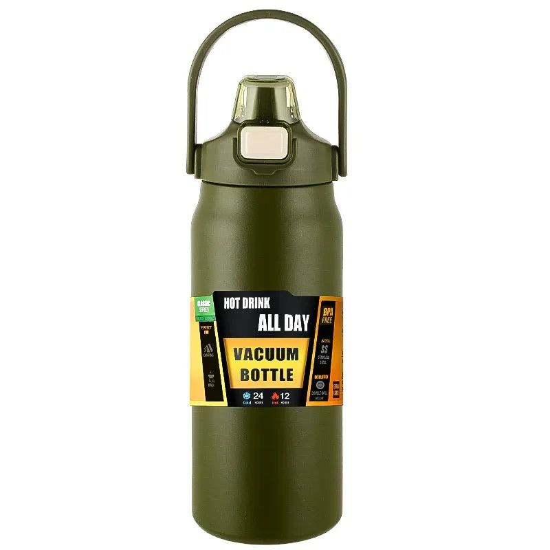 🥤 500ml Stainless Steel Insulated Water Bottle with One-Click Pop-Up Straw Lid
