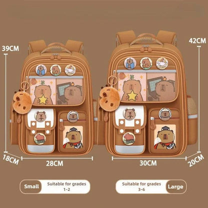 Capybara Children Backpack – Waterproof Orthopedic School Bag with Large Capacity