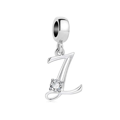 ✨ 925 Silver Alphabet Charms – 🔤 26 Letter Dangle Beads | Pandora-Style Bracelet Compatible