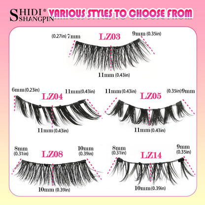 Reusable Magnetic Eyelashes – 1 Pair Natural Curly & Fluffy Lashes with Tweezer, No Glue Needed