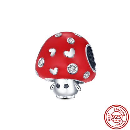 ✨ 925 Silver Purple Charms – ❤️ Heart-Shaped Stone & 🕷️ Spider | Pandora-Style Bracelet Compatible