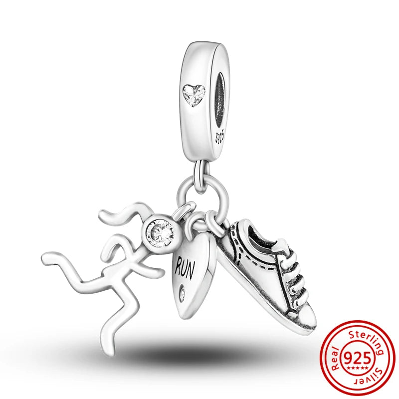 ✨ 925 Silver Purple Charms – ❤️ Heart-Shaped Stone & 🕷️ Spider | Pandora-Style Bracelet Compatible