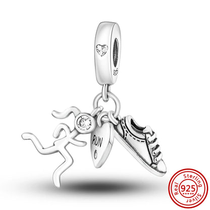 ✨ 925 Silver Purple Charms – ❤️ Heart-Shaped Stone & 🕷️ Spider | Pandora-Style Bracelet Compatible