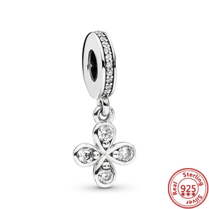 ✨ 925 Silver Winter Charms – ❄️ Snowflake, 🌸 Pansy Flower & 🦋 Blue Butterfly | Pandora-Style Bracelet Compatible