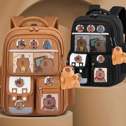 Capybara Children Backpack – Waterproof Orthopedic School Bag with Large Capacity