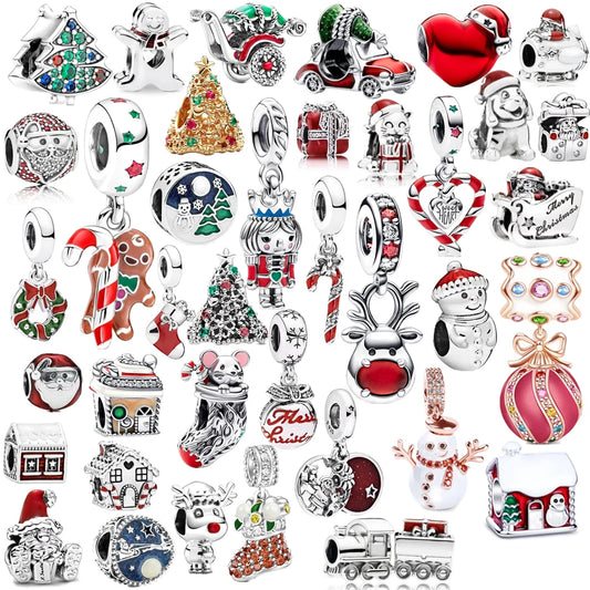 ✨ 925 Silver Christmas Charms – 🍪 Gingerbread, 🦌 Elk & ⛄ Snowman | Pandora-Style Bracelet Compatible
