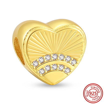 ✨ 925 Silver Gold-Plated Charms – ✨ Sparkling Dangle Beads | Pandora-Style Bracelet Compatible
