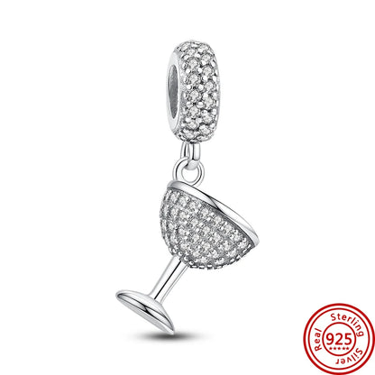 ✨ 925 Silver Sparkling Charms – ❄️ Snowflake, 🌿 Herbarium, 😇 Angel Wings & ❤️ Heart | Pandora-Style Bracelet Compatible