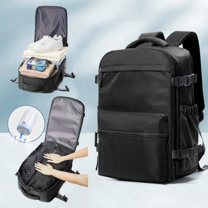 Vacuum Backpack Travel Bag – Large Capacity Expandable Business & School Laptop Backpack for Men & Wome