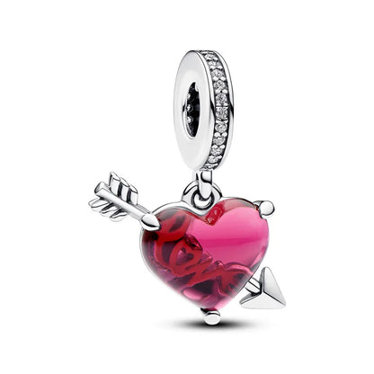 ✨ 925 Silver DIY Charms – 🎈 Hot Air Balloon, 💖 Mother & Daughter Hearts, 💗 Pink Murano Glass | Pandora-Style Bracelet Compatible