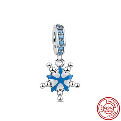 ✨ Winter Charms – ❄️ Snowflake, ⛄ Snowman, 🏠 Snowy House & 🎩 Hat | Pandora-Style Bracelet Compatible