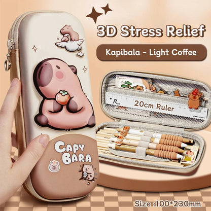 Kawaii Capybara 3D Pencil Case – Cute Large Capacity EVA Stationery Box